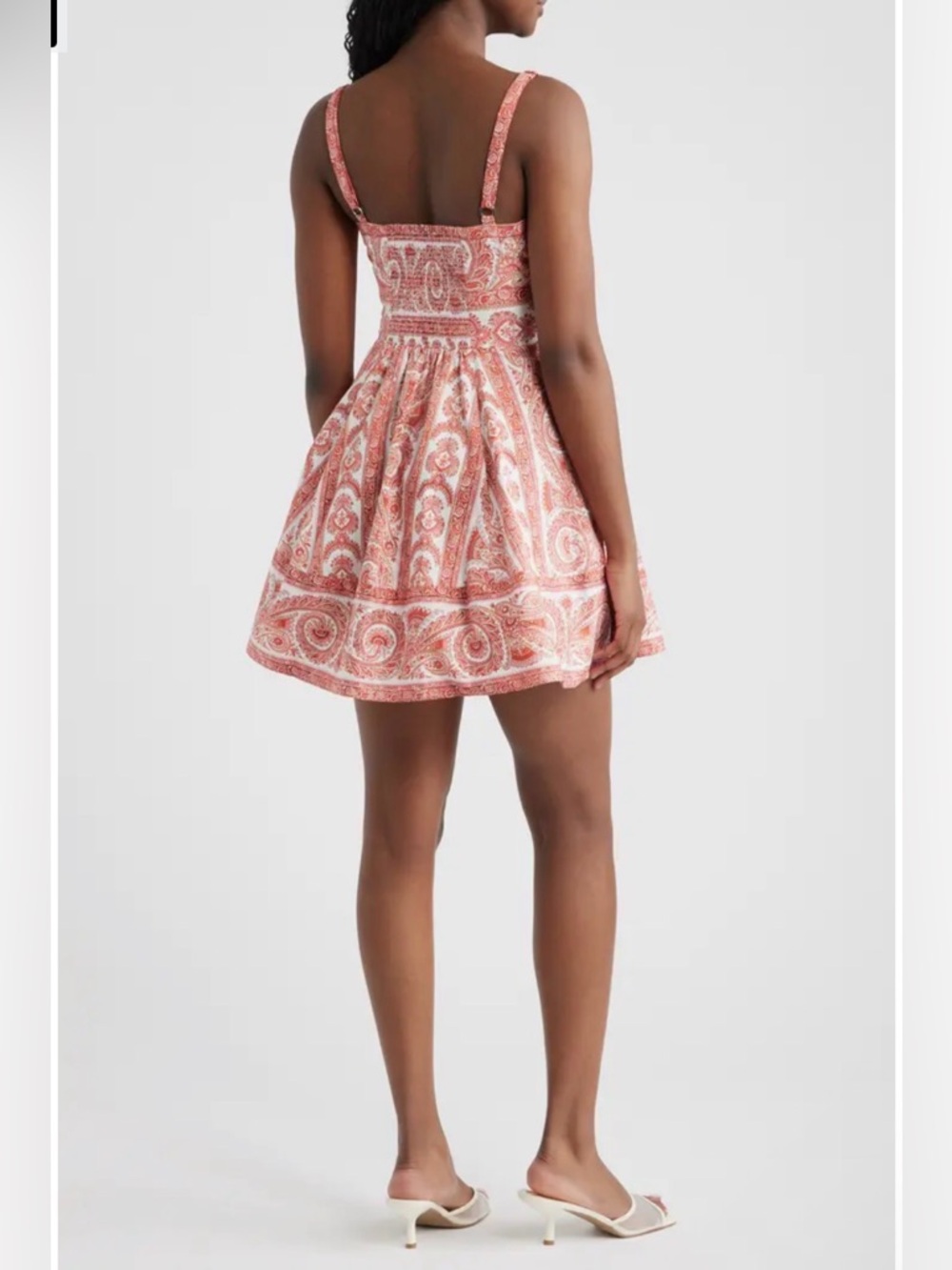 Hill House Mini Dress in Coral Paisley - Picture 2 of 10